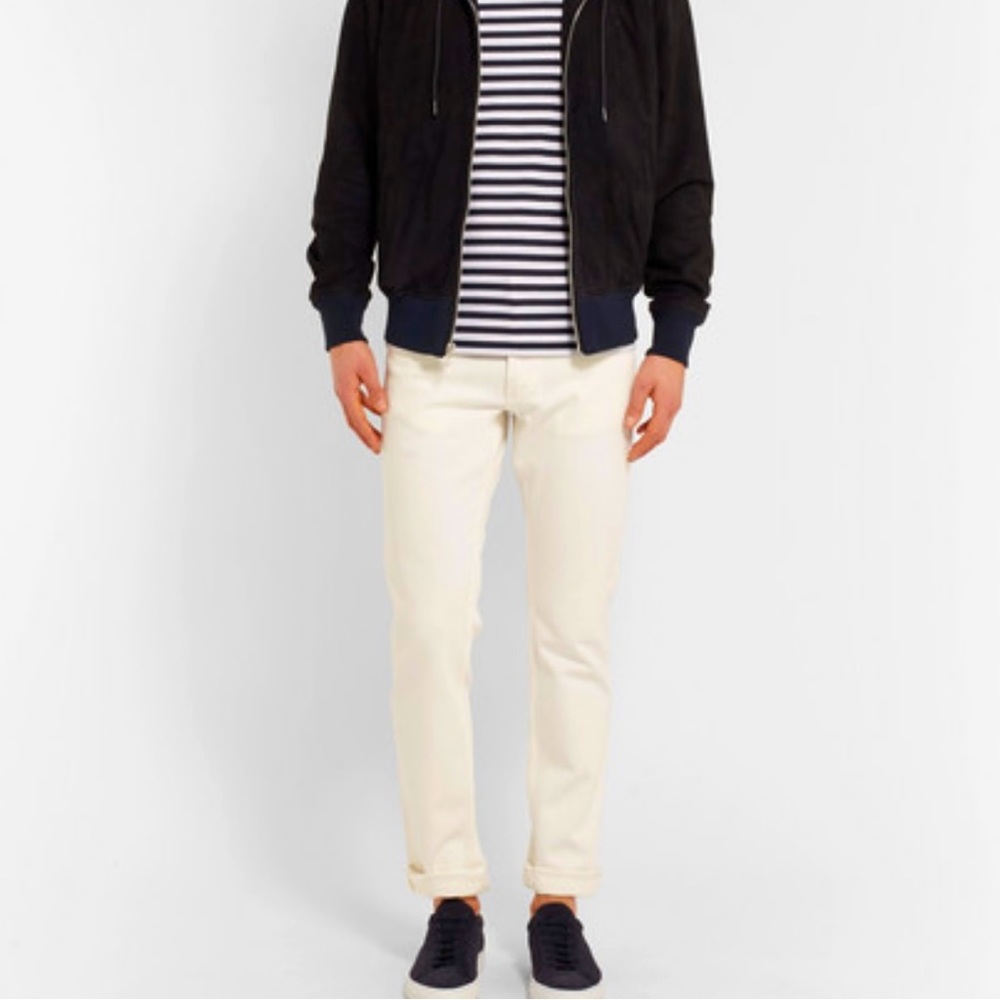 THEORY Men's Raffi Slim Fit White Denim Jeans